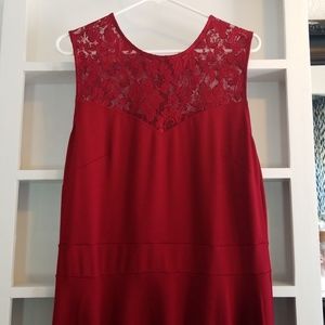 Burgundy Fit Flare Dress Perfect Valentine's Day